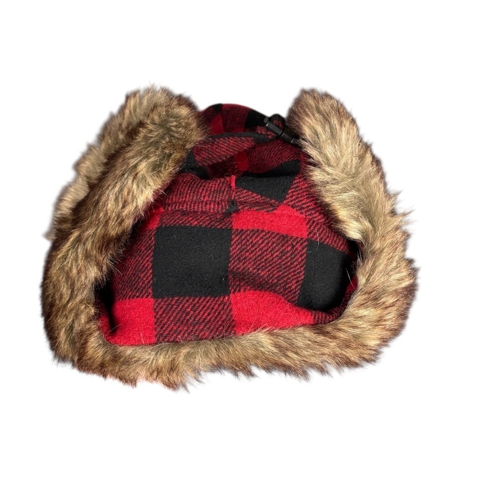 KB Ethos Buffalo Plaid Faux Fur Trapper Hat – One Size - Picture 2 of 8